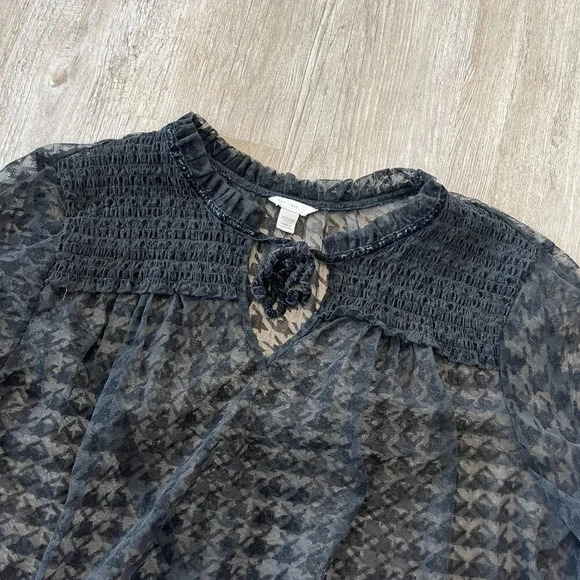 Womens Cato Black Mesh Blouse - 22/24W - Picture 2 of 6